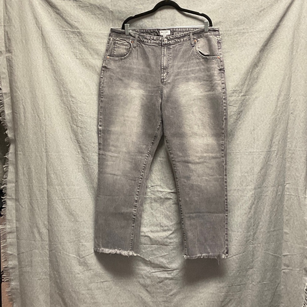 Juicy Couture Women's Cropped Grey Marble Wash Jeans